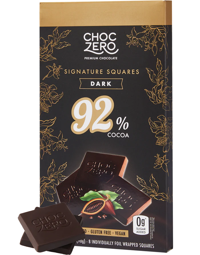 ChocZero Signature Square 無糖黑朱古力塊 92%(盒裝90g)