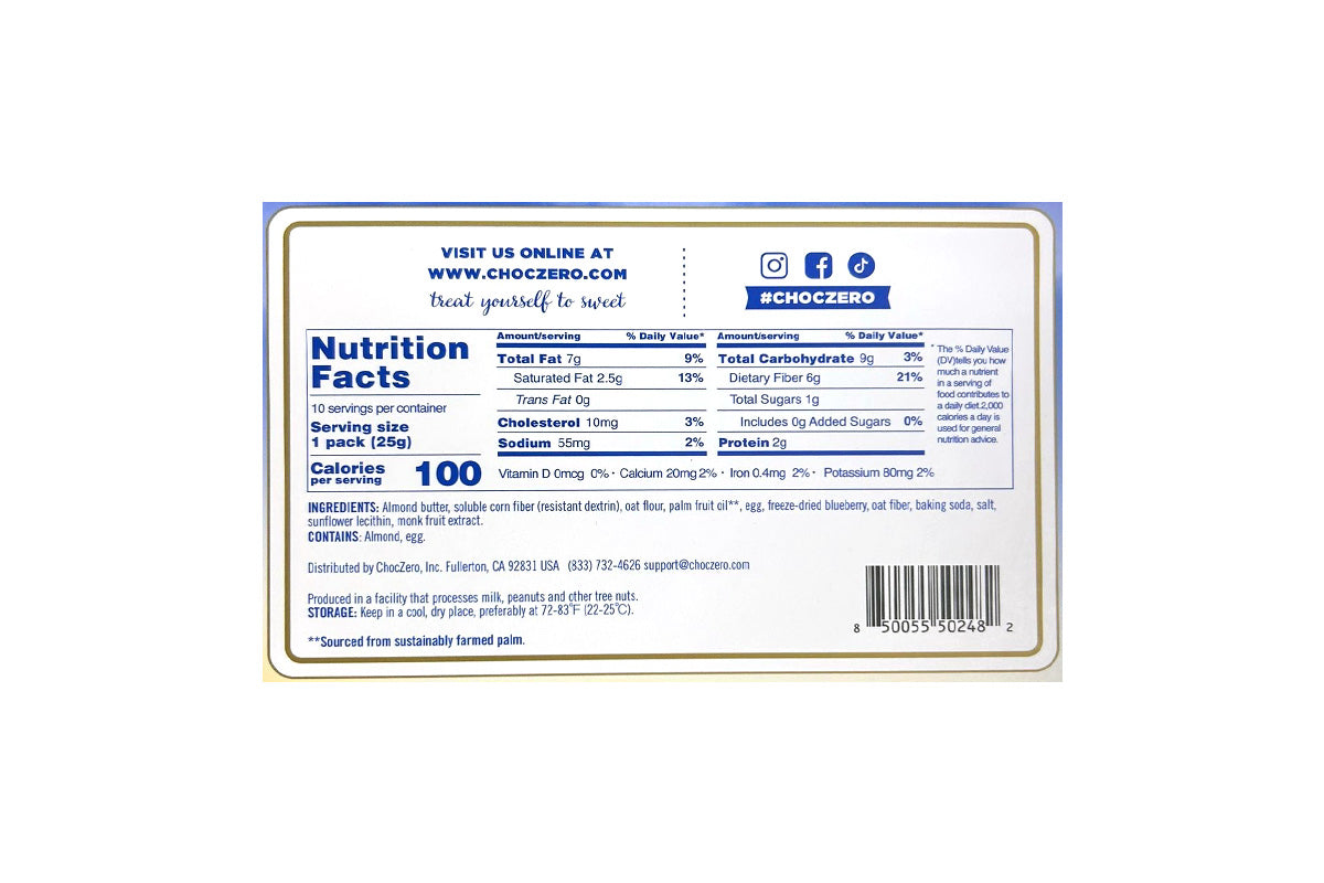 *本月優惠 任選2件 $150*Choczero 早餐脆餅乾 - 藍莓烤燕麥 250g