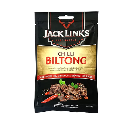 *[本月優惠]Jack Link's 45g/50g 系列 任選4件 $120* Jack Link's 紐西蘭低糖高蛋白質草飼辣椒牛肉乾 45g
