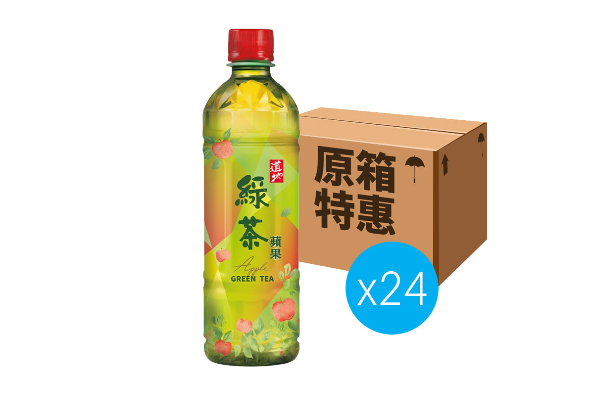 [原箱24枝]道地 蘋果綠茶 500ml x24