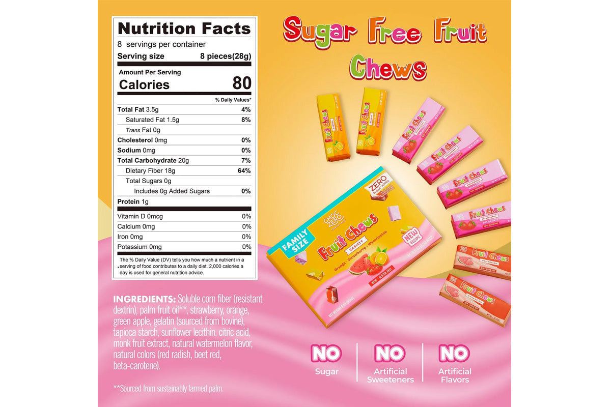 ChocZero Fruit Chews 繽紛水果軟糖 224g