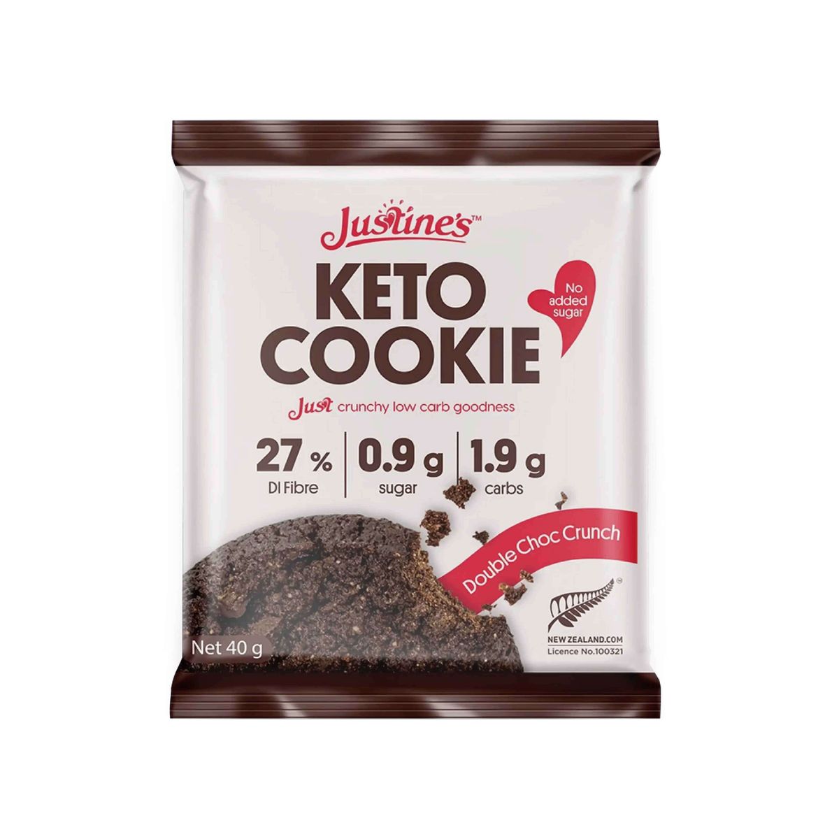 Justine's 生酮脆曲奇(雙重朱古力) 40g