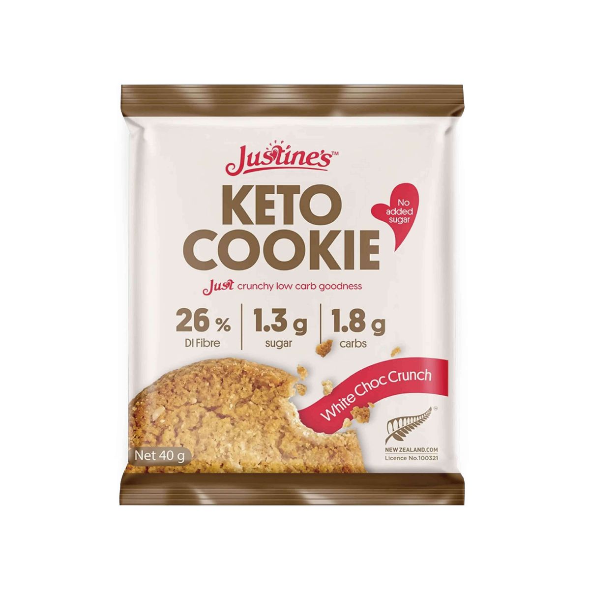 Justine's 生酮脆曲奇(白朱古力) 40g
