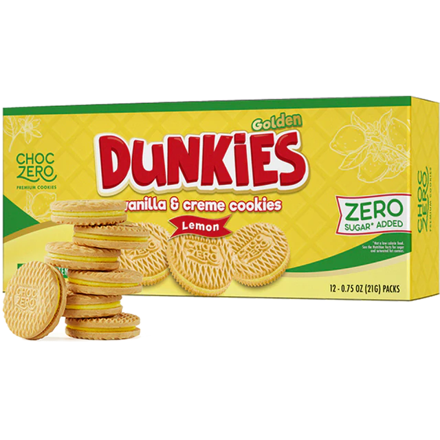 *本月優惠 任選2件 $150* ChocZero Dunkies 低碳夾心曲奇(檸檬味) 252g