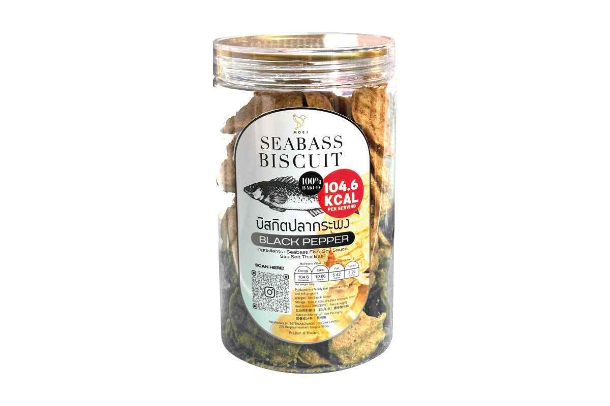 *本月優惠 任選3件 $180* MOEI 鱸魚脆片(黑椒味) 100g