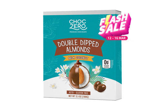 A- Limited Time Offer (12 Mar - 16 Mar) - ChocZero  Double Dipped 無添加糖雙重夾心朱古力粒(椰子杏仁) 100g