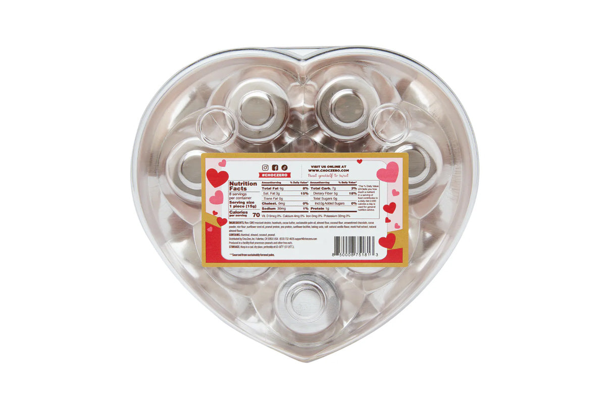 ChocZero Royal Truffle 低碳榛子夾心黑朱古力球(純素)(心心盒裝) 120g